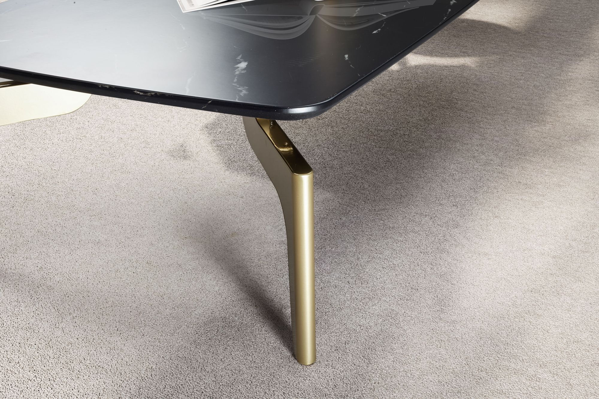 Couchtisch FineBuy Wohnzimmertisch Marmor Optik Schwarz Sofatisch 120 cm Tisch – Ansicht 5