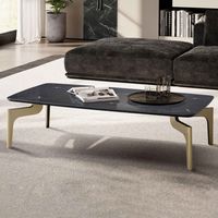 Couchtisch FineBuy Wohnzimmertisch Marmor Optik Schwarz Sofatisch 120 cm Tisch – Ansicht 1