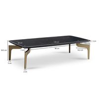 Couchtisch FineBuy Wohnzimmertisch Marmor Optik Schwarz Sofatisch 120 cm Tisch – Ansicht 3
