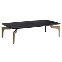 Couchtisch FineBuy Wohnzimmertisch Marmor Optik Schwarz Sofatisch 120 cm Tisch – Ansicht 6
