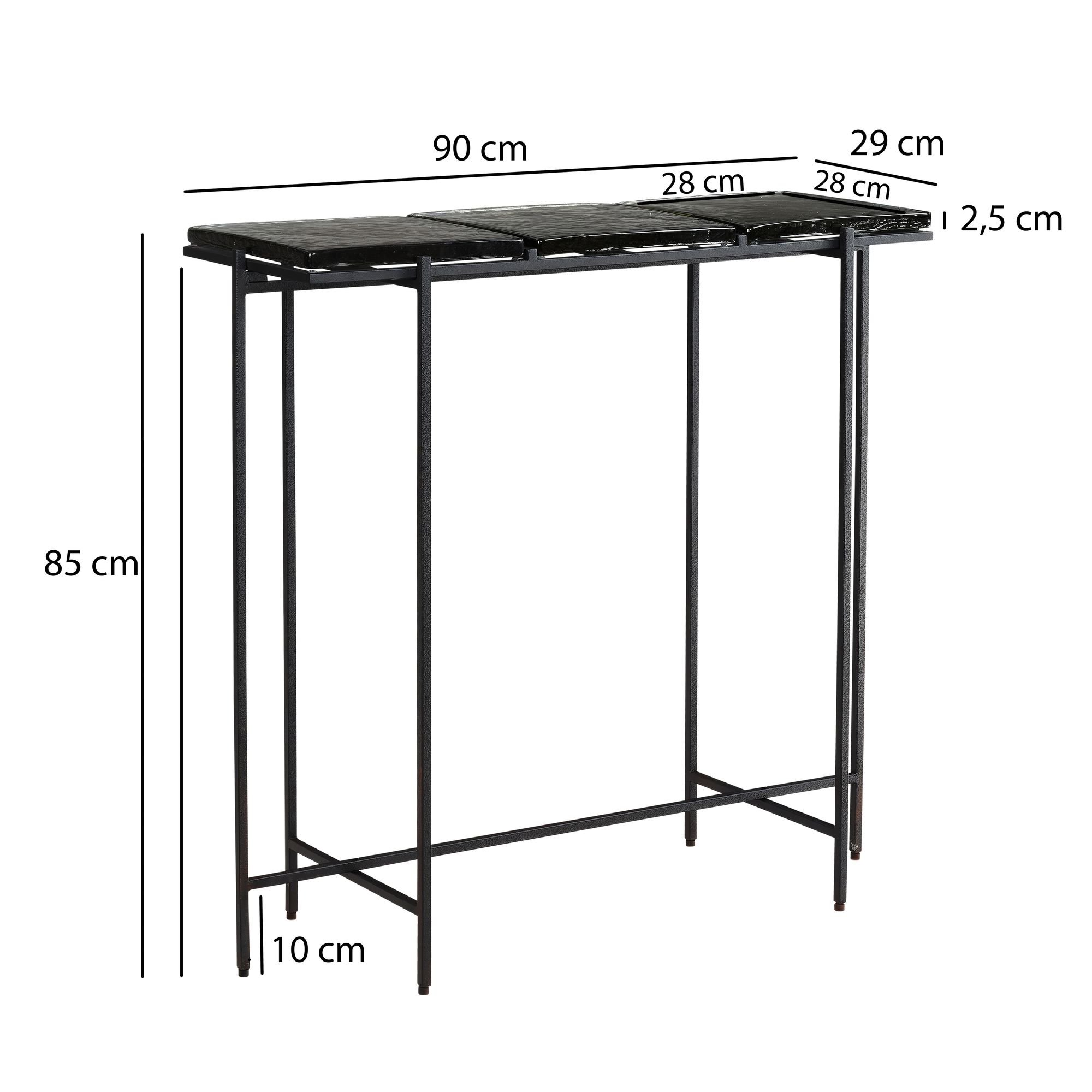 Konsolentisch FineBuy Anrichte 90 cm Ablagetisch Flurtisch Glas Metall Modern – Ansicht 3