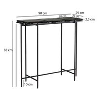 Konsolentisch FineBuy Anrichte 90 cm Ablagetisch Flurtisch Glas Metall Modern – Ansicht 3