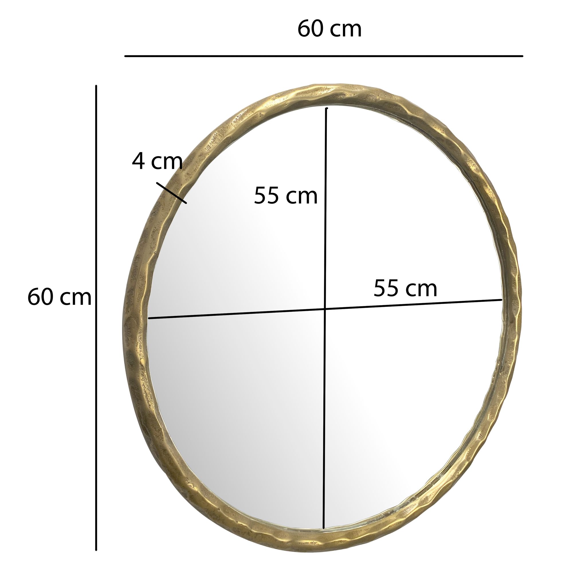 Wandspiegel FineBuy Flurspiegel Rund Metall 60 cm Spiegel Flur Hängespiegel – Ansicht 3