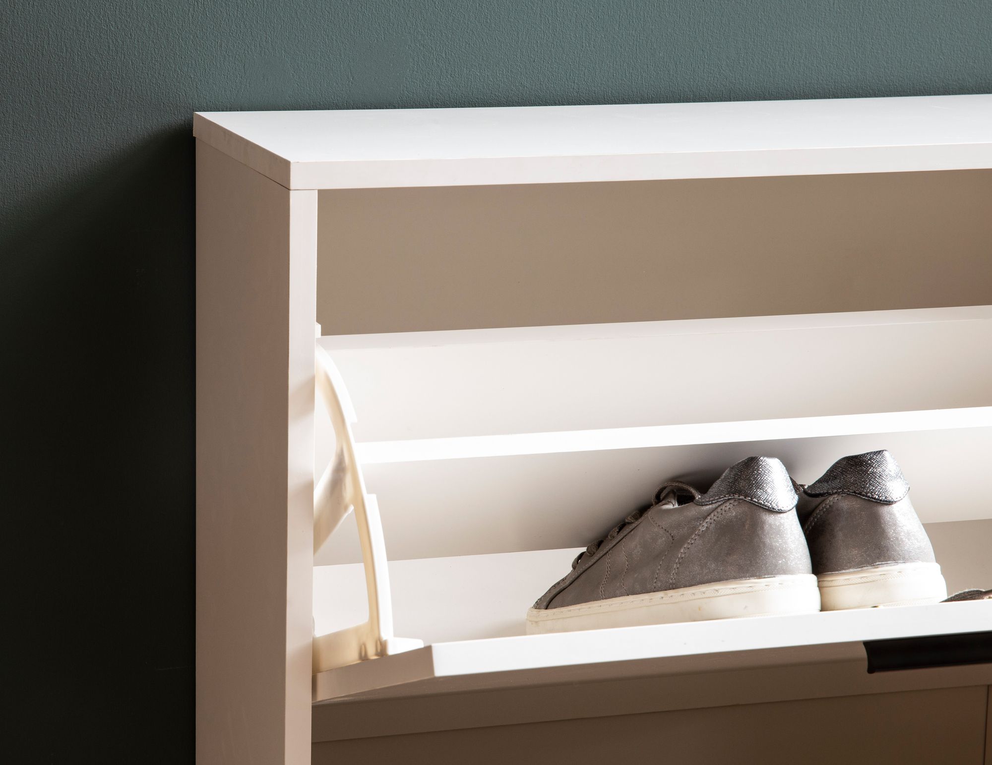 Schuhschrank FineBuy Schuhkipper Garderobe Weiß Schuhkommode Flurschrank Modern – Ansicht 5