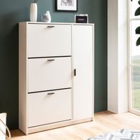 Schuhschrank FineBuy Schuhkipper Garderobe Weiß Schuhkommode Flurschrank Modern – Ansicht 2