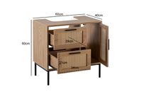 Waschbeckenunterschrank FineBuy Badschrank 60x60x40cm Bad Unterschrank Schublade – Ansicht 3