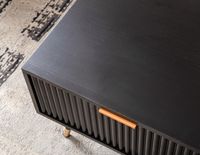 Couchtisch FineBuy Sofatisch 110x60 cm Schwarz Eiche Wohnzimmertisch Stauraum – Ansicht 4
