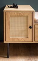 Schuhbank FineBuy Schuhregal 100 cm Garderobe mit Sitzbank Rattan Eiche Klein – Ansicht 4