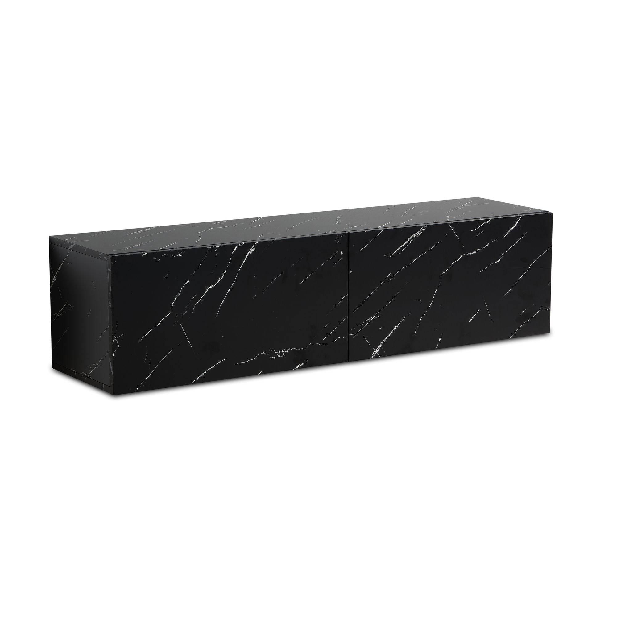 TV Schrank FineBuy Hängend 120 cm Lowboard Marmor-Optik TV-Kommode Klapptür – Ansicht 6