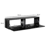 TV Schrank FineBuy Hängend 120 cm Lowboard Marmor-Optik TV-Kommode Klapptür – Ansicht 3