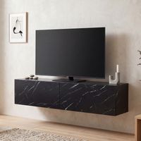 TV Schrank FineBuy Hängend 120 cm Lowboard Marmor-Optik TV-Kommode Klapptür – Ansicht 1