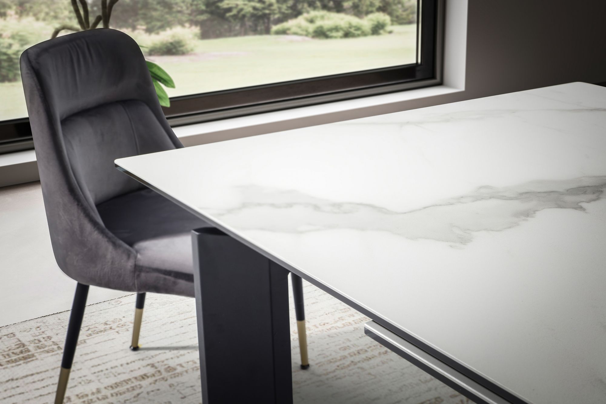 FineBuy Ausziehbarer Design Esstisch 180 - 240 cm Glas Keramik Keramiktisch Esszimmertisch – Ansicht 4