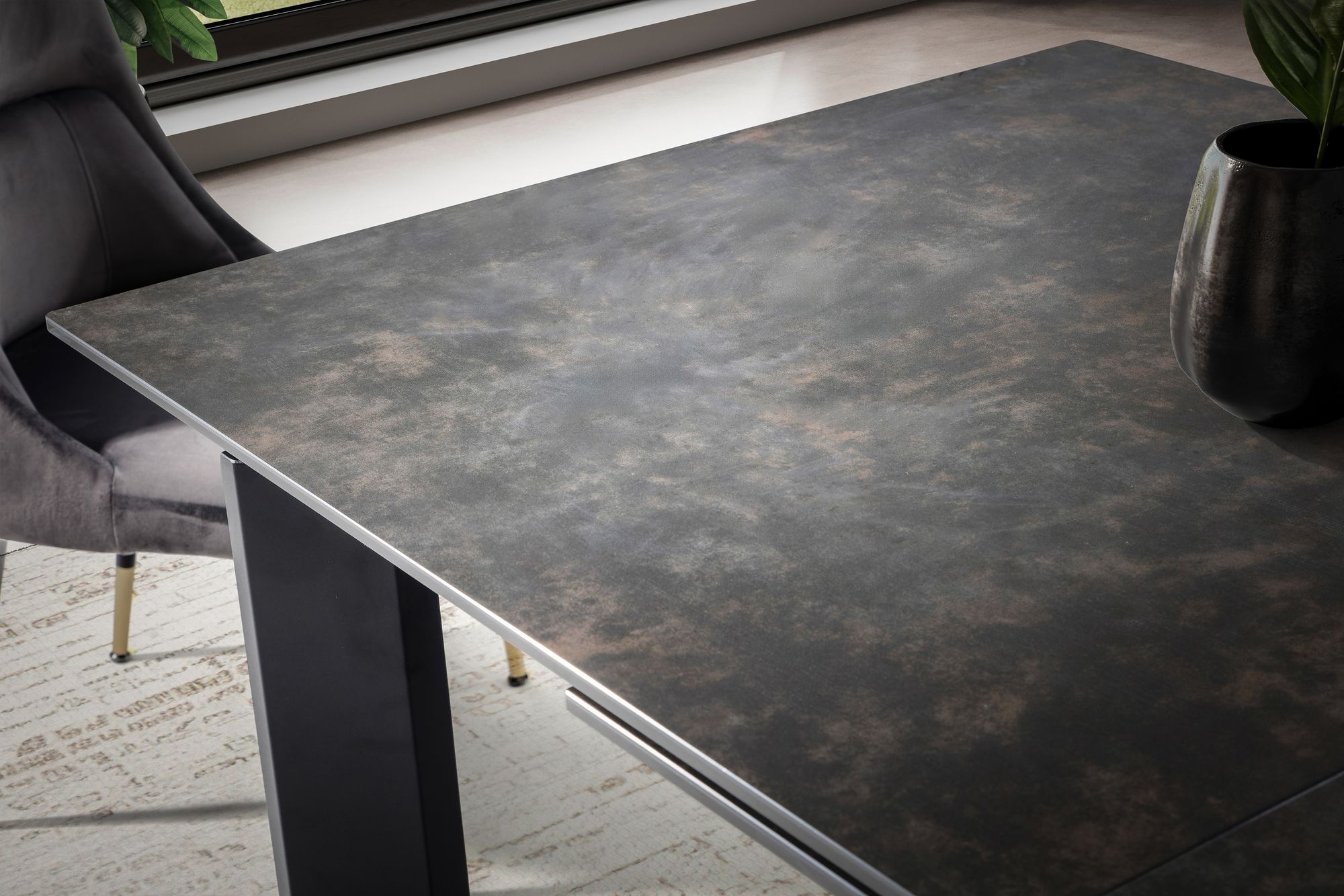 FineBuy Ausziehbarer Design Esstisch 180 - 240 cm Glas Keramik Keramiktisch Esszimmertisch – Ansicht 5