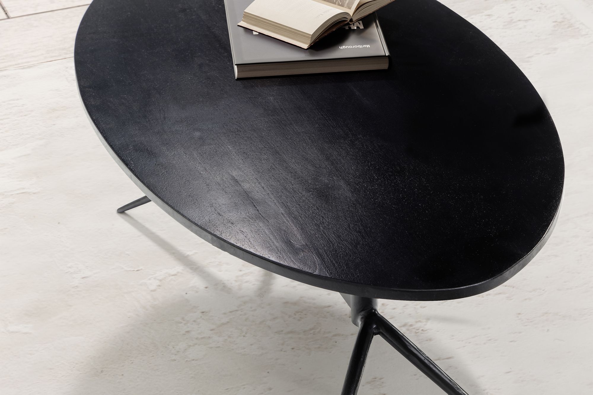 Couchtisch FineBuy Wohnzimmertisch Massivholz 90 cm Sofatisch Tisch Oval Modern – Ansicht 4