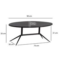 Couchtisch FineBuy Wohnzimmertisch Massivholz 90 cm Sofatisch Tisch Oval Modern – Ansicht 3