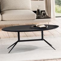 Couchtisch FineBuy Wohnzimmertisch Massivholz 90 cm Sofatisch Tisch Oval Modern – Ansicht 1