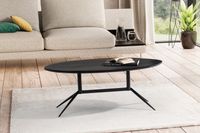Couchtisch FineBuy Wohnzimmertisch Massivholz 90 cm Sofatisch Tisch Oval Modern – Ansicht 2