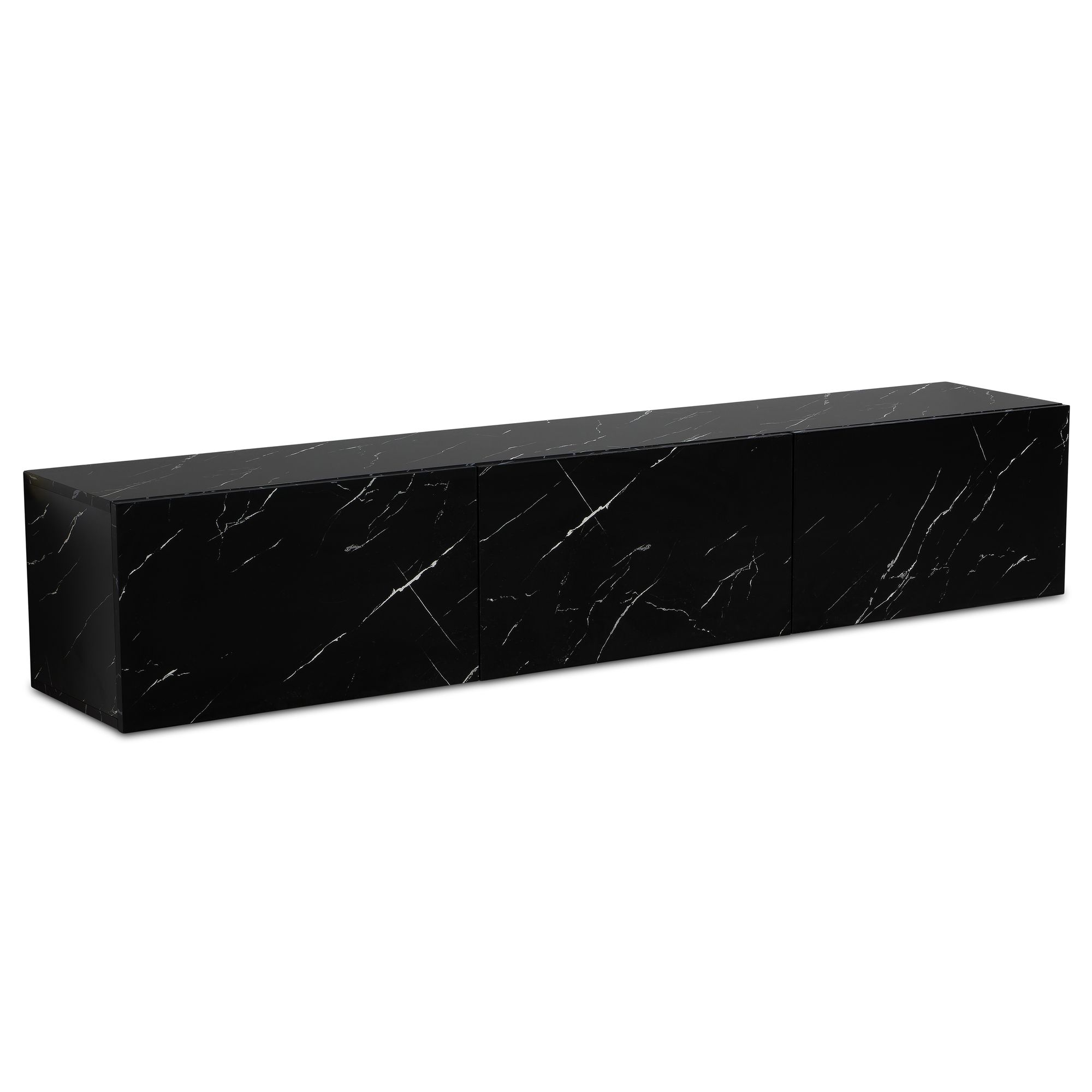 TV Schrank FineBuy Hängend 160 cm Lowboard Marmor-Optik TV-Kommode Klapptür – Ansicht 6