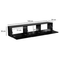 TV Schrank FineBuy Hängend 160 cm Lowboard Marmor-Optik TV-Kommode Klapptür – Ansicht 3