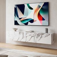 TV Schrank FineBuy Hängend 160 cm Lowboard Marmor-Optik TV-Kommode Klapptür – Ansicht 1