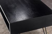Couchtisch Massivholz schwarz 100cm rechteckig Wohnzimmertisch Ablage Industrial – Ansicht 4