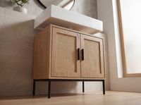 Waschbeckenunterschrank FineBuy Badschrank 60x60x40 cm Unterschrank Eiche Optik – Ansicht 7