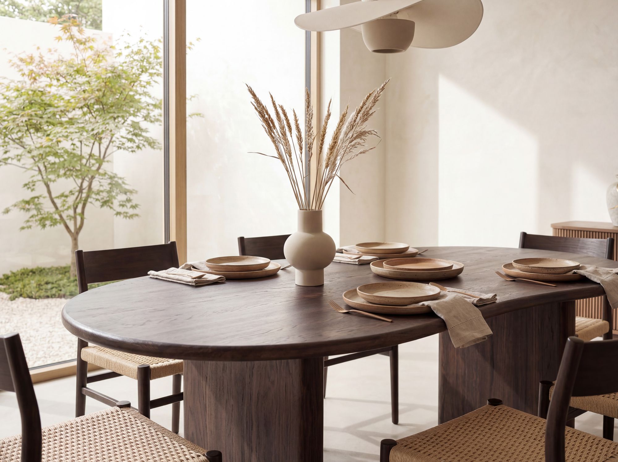 Esszimmertisch FineBuy Esstisch 180 cm Holz Dunkelbraun Küchentisch Nierenform – Ansicht 4