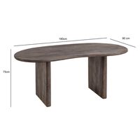 Esszimmertisch FineBuy Esstisch 180 cm Holz Dunkelbraun Küchentisch Nierenform – Ansicht 3