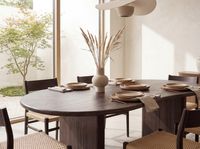 Esszimmertisch FineBuy Esstisch 180 cm Holz Dunkelbraun Küchentisch Nierenform – Ansicht 4