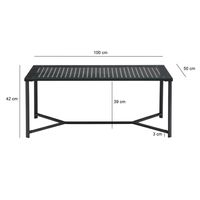 WOHNLING Couchtisch Glas Metall Schwarz 100 cm Wohnzimmertisch Rechteckig Modern – Ansicht 3