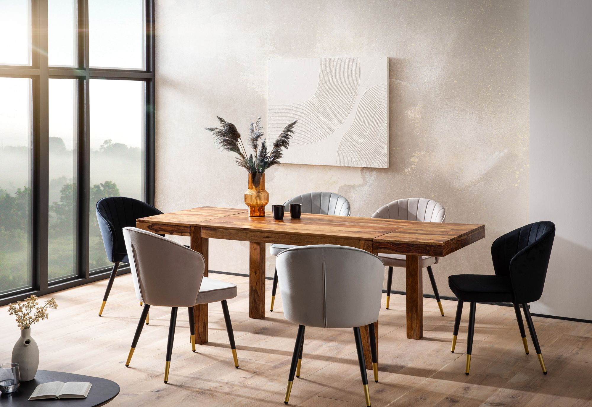 Esszimmertisch Erweiterbar FineBuy Esstisch 120 - 200 cm Holz Massiv Küchentisch – Ansicht 5