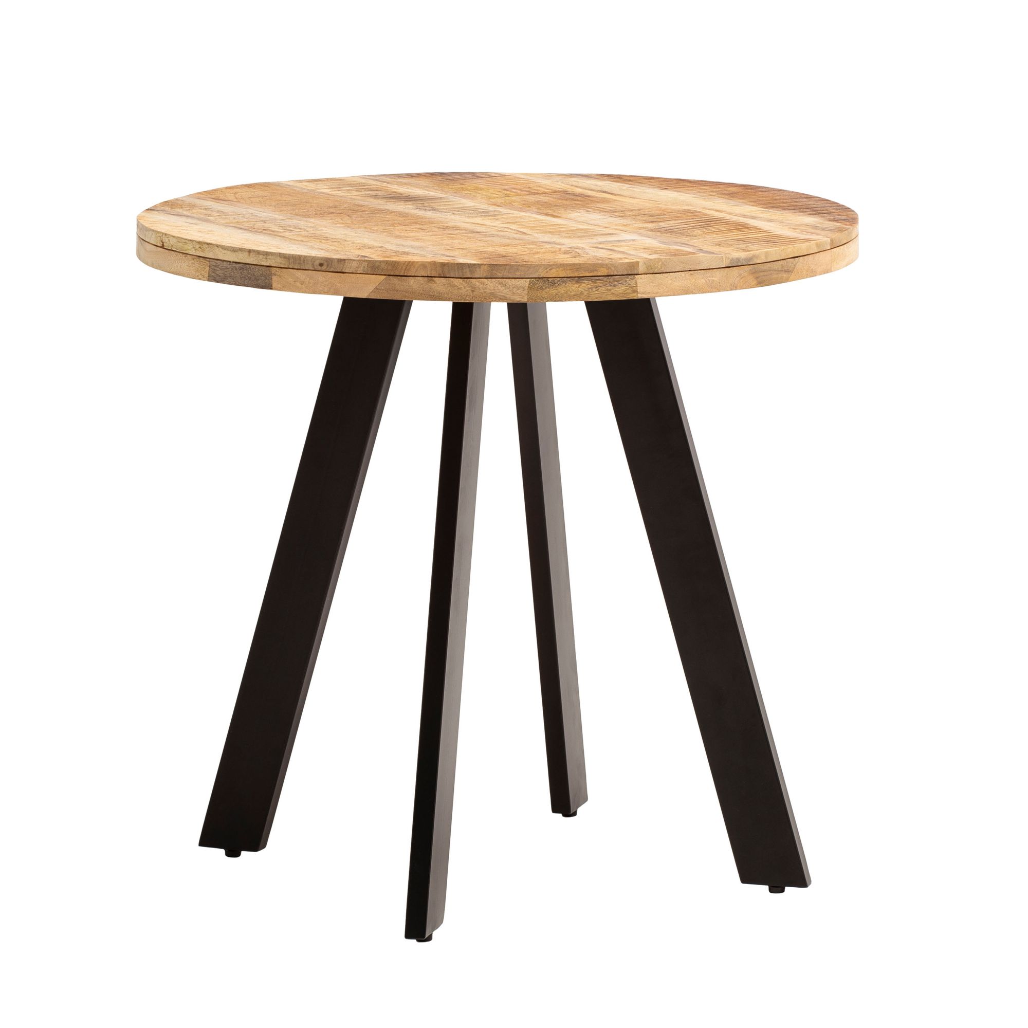 Esstisch rund Ø80 cm Mango Massivholz Küchentisch Esszimmertisch Industrial Stil – Ansicht 6