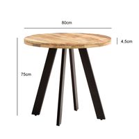 Esstisch rund Ø80 cm Mango Massivholz Küchentisch Esszimmertisch Industrial Stil – Ansicht 3