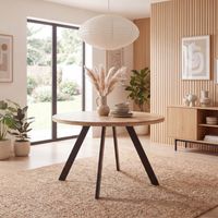 Esszimmertisch FineBuy Esstisch 120 cm Mango Holz Massiv Küchentisch Rund Modern – Ansicht 1