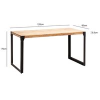 Esszimmertisch FineBuy 120 cm Esstisch Akazie Holz Massiv Küchentisch Industrial – Ansicht 3