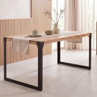 Esszimmertisch FineBuy 120 cm Esstisch Akazie Holz Massiv Küchentisch Industrial – Ansicht 1