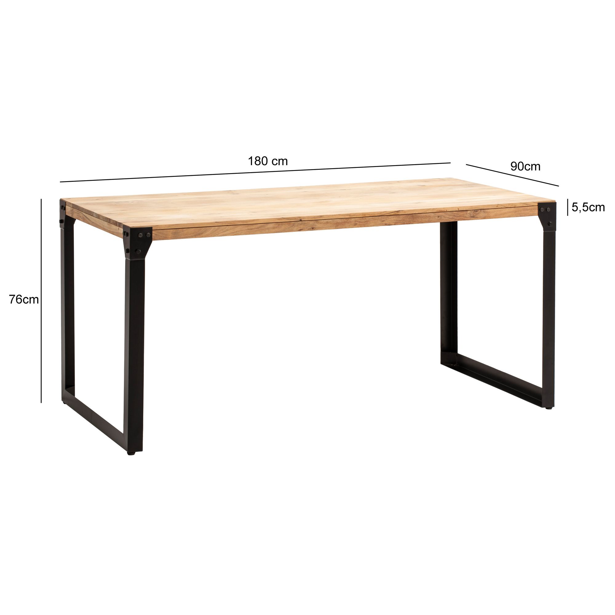 Esszimmertisch FineBuy Esstisch Akazie Holz Massiv Metall Küchentisch Industrial – Ansicht 3