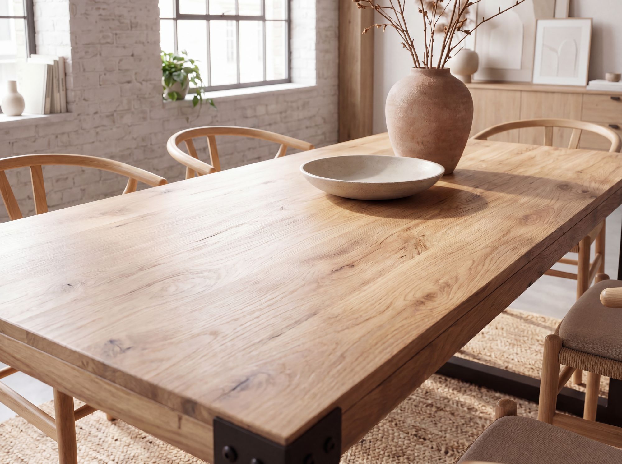 Esszimmertisch FineBuy Esstisch Akazie Holz Massiv Metall Küchentisch Industrial – Ansicht 5