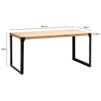 Esszimmertisch FineBuy Esstisch Akazie Holz Massiv Metall Küchentisch Industrial – Ansicht 3