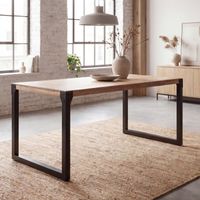 Esszimmertisch FineBuy Esstisch Akazie Holz Massiv Metall Küchentisch Industrial – Ansicht 1