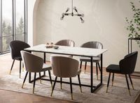 Esszimmertisch FineBuy Küchentisch 120 cm Marmor Optik Weiß Klein Esstisch – Ansicht 2