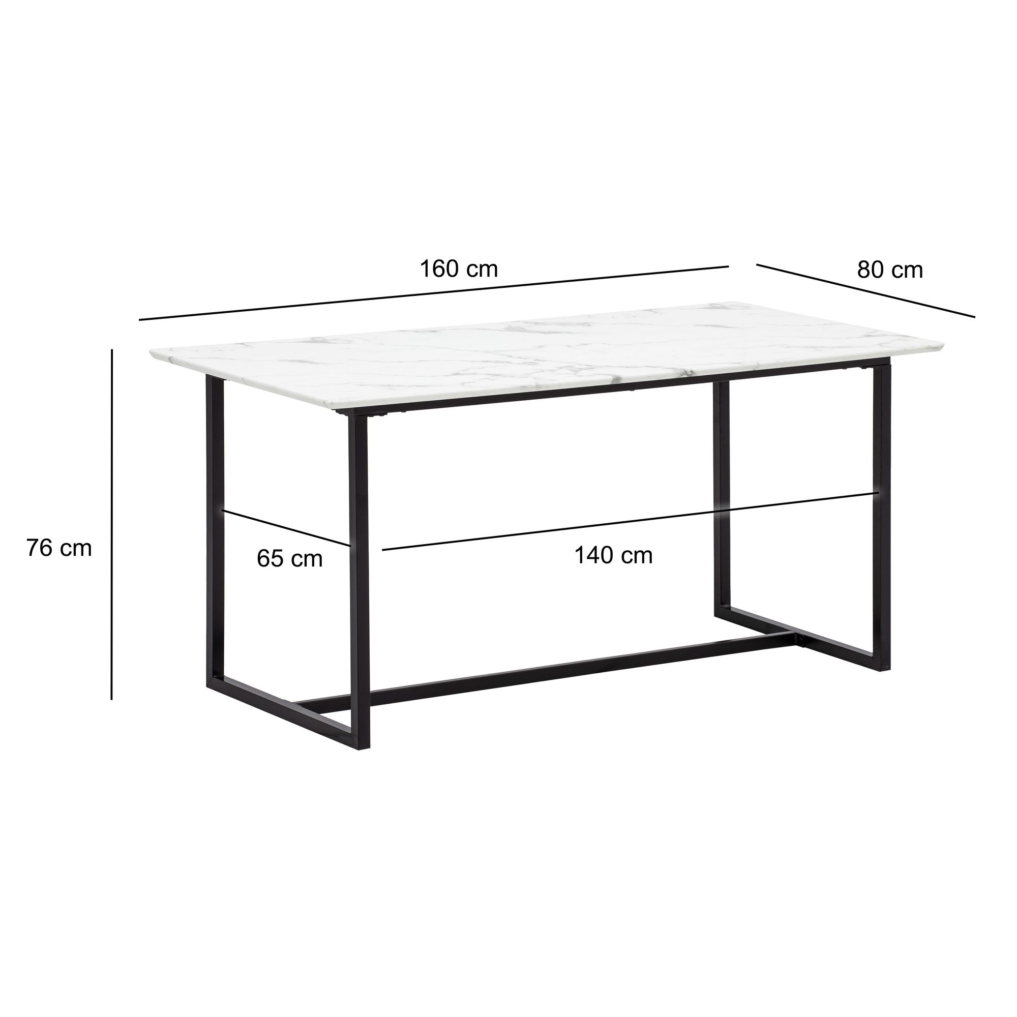 Esszimmertisch FineBuy Marmor Optik Weiß Esstisch Küchentisch Tisch Esszimmer – Ansicht 3