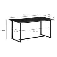 Esszimmertisch FineBuy Küchentisch 120 cm Marmor Optik Schwarz Klein Esstisch – Ansicht 3