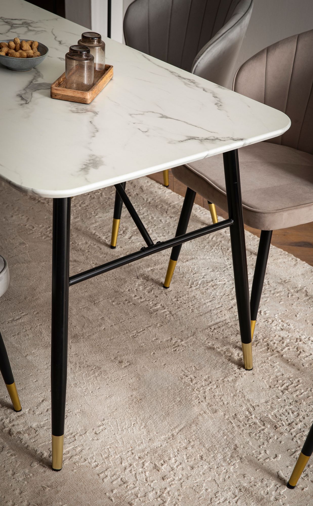 Esszimmertisch FineBuy Marmor Optik Weiß Esstisch Küchentisch Tisch Esszimmer – Ansicht 5