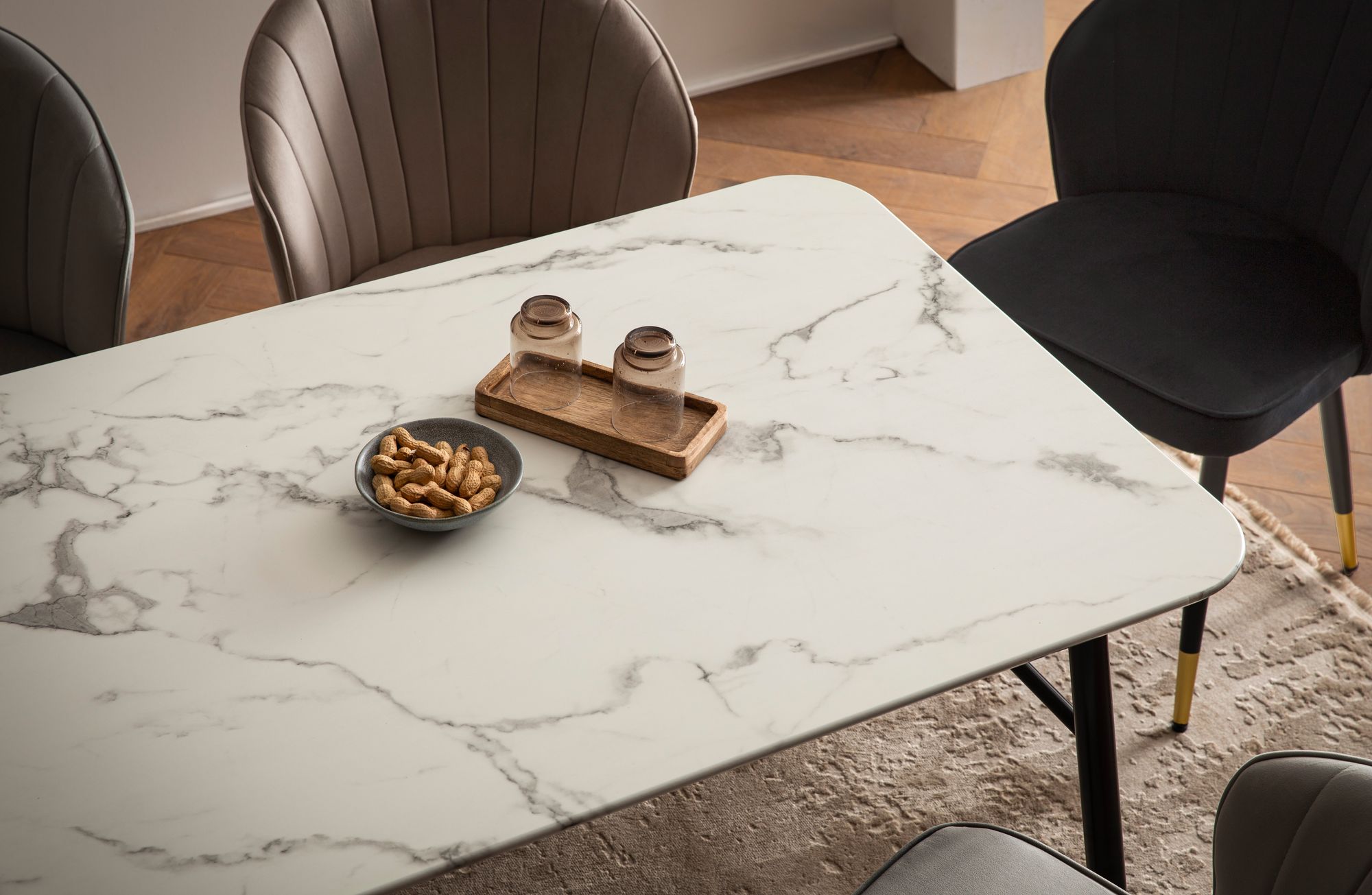 Esszimmertisch FineBuy Marmor Optik Weiß Esstisch Küchentisch Tisch Esszimmer – Ansicht 4