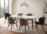 Esszimmertisch FineBuy Marmor Optik Weiß Esstisch Küchentisch Tisch Esszimmer – Ansicht 2