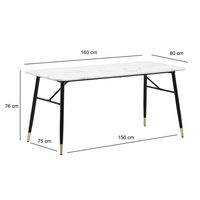 Esszimmertisch FineBuy Marmor Optik Weiß Esstisch Küchentisch Tisch Esszimmer – Ansicht 3