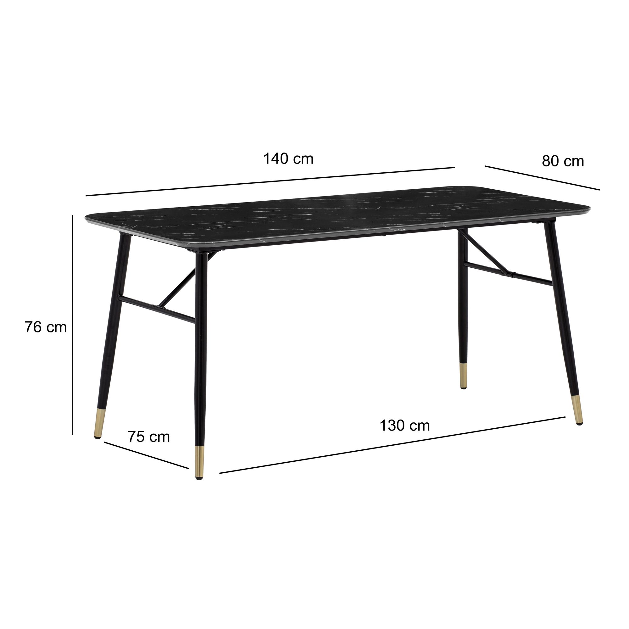 Esszimmertisch FineBuy Marmor Optik Schwarz Esstisch Küchentisch Tisch Esszimmer – Ansicht 3