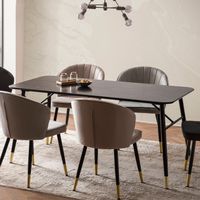 Esszimmertisch FineBuy Marmor Optik Schwarz Esstisch Küchentisch Tisch Esszimmer – Ansicht 1