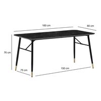 Esszimmertisch FineBuy Marmor Optik Schwarz Esstisch Küchentisch Tisch Esszimmer – Ansicht 3